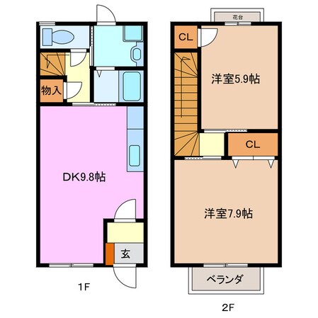 ストークホームⅡ A棟の物件間取画像